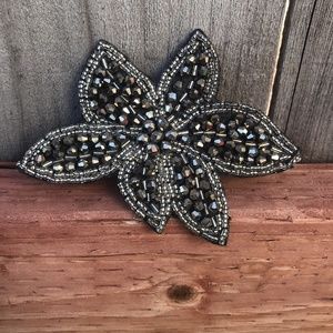 Black Bling Felt Jeweled Bow